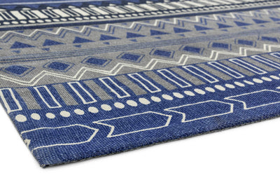 Laagpolig vloerkleed Easy Living Onix 17 Tribal Mix Blue