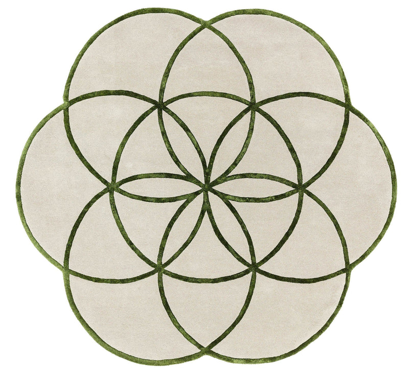 Rond vloerkleed Easy Living Lotus Rug Green