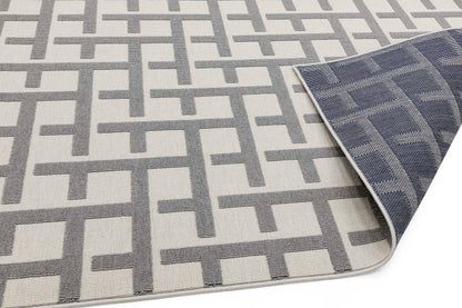 Vloerkleed Easy Living Antibes White Grey Grid