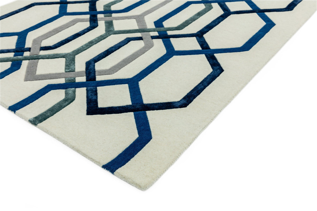 Laagpolig vloerkleed Easy Living Matrix Hexagon White