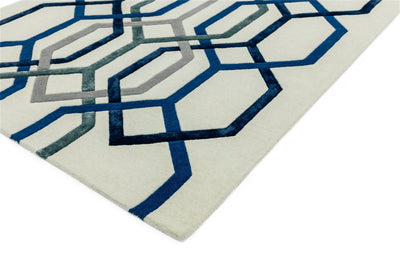 Laagpolig vloerkleed Rugestiq Matrix Hexagon White