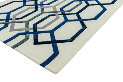 Laagpolig vloerkleed Easy Living Matrix Hexagon White