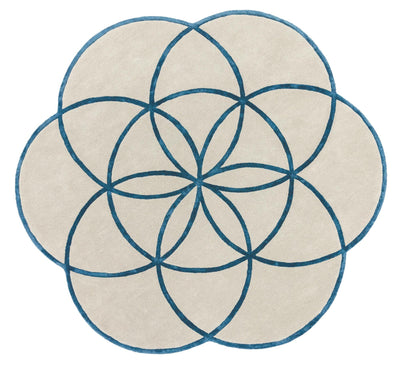 Rond vloerkleed Easy Living Lotus Rug Blue