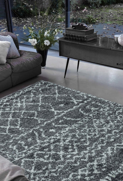 Hoogpolig vloerkleed Easy Living Alto Rug al05 Grey Cream