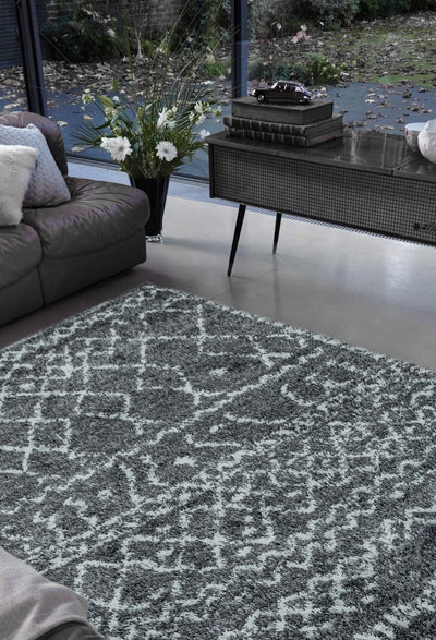 Hoogpolig vloerkleed Easy Living Alto Rug al05 Grey Cream