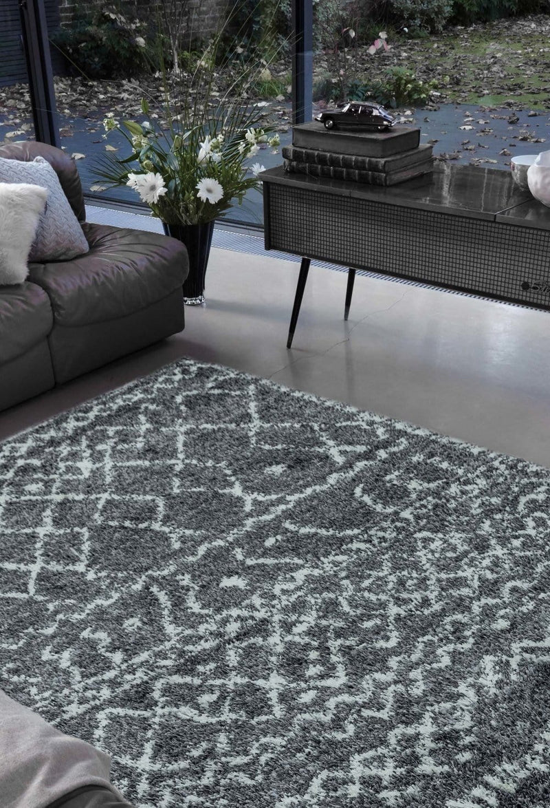 Hoogpolig vloerkleed Easy Living Alto Rug al05 Grey Cream