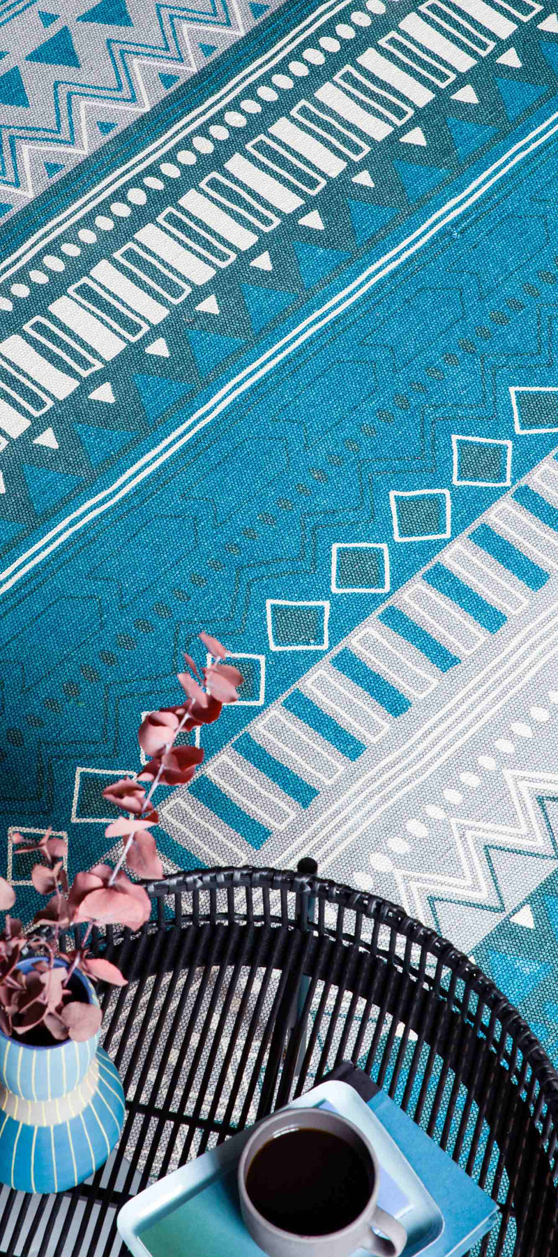 Laagpolig vloerkleed Easy Living Onix 16 Tribal Mix Teal