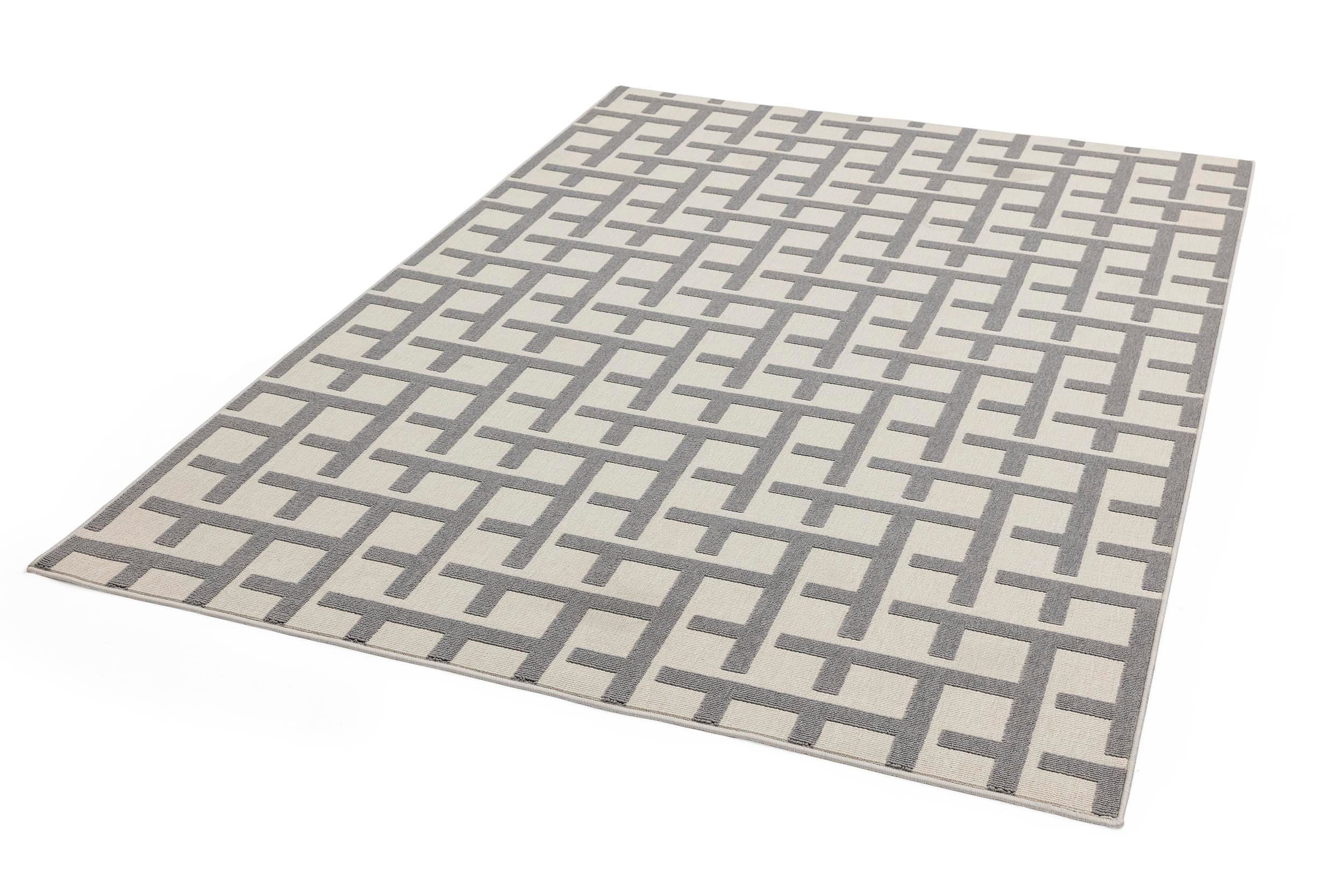 Vloerkleed Easy Living Antibes White Grey Grid