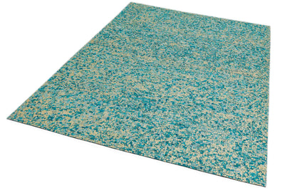 Laagpolig vloerkleed Easy Living Elona Mosaic Cowhide Aqua