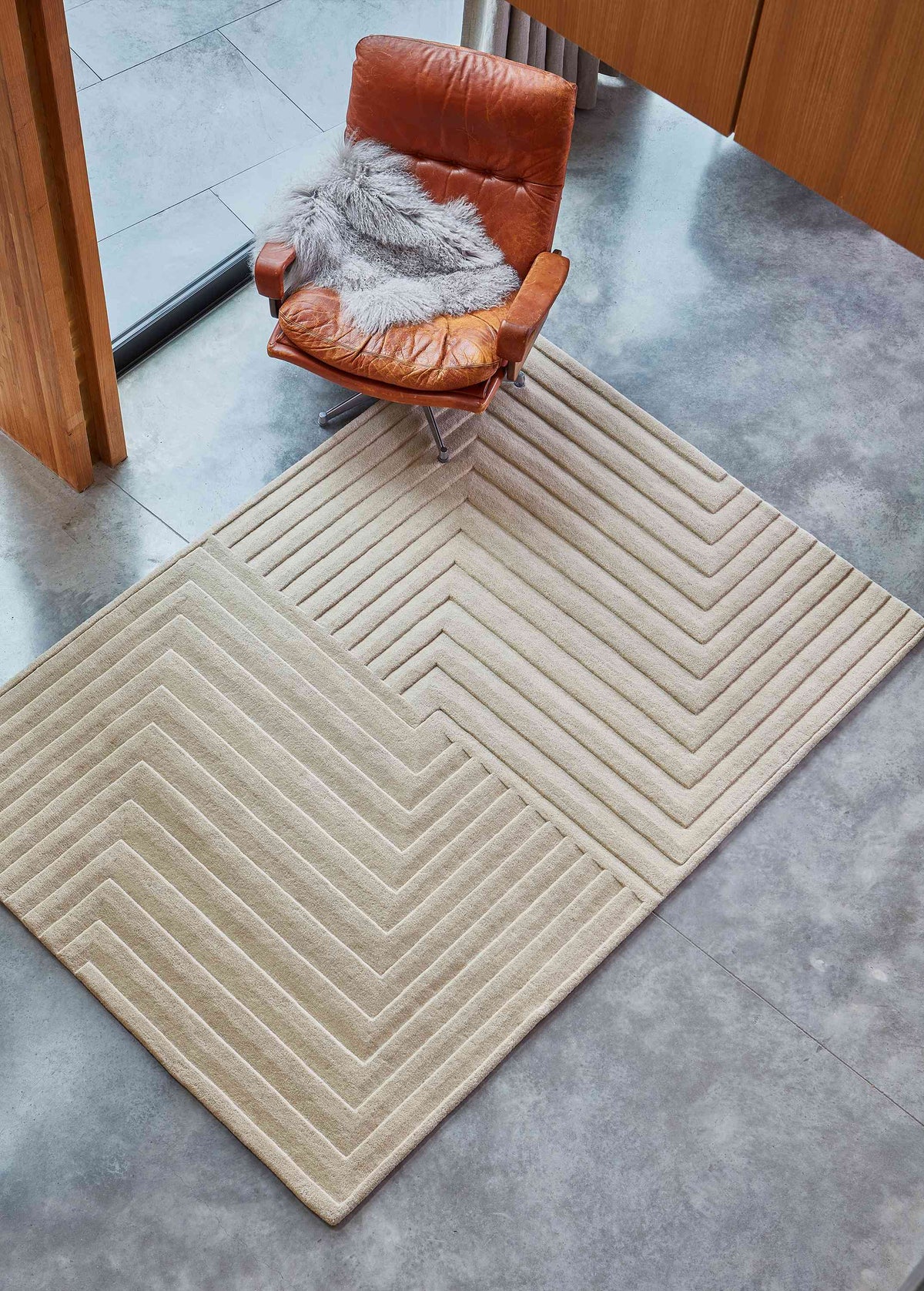 Laagpolig vloerkleed Easy Living Form Rug Natural