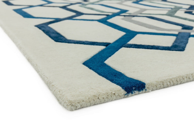 Laagpolig vloerkleed Easy Living Matrix Hexagon White