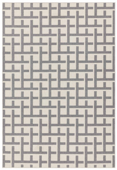 Vloerkleed Rugestiq Antibes White Grey Grid
