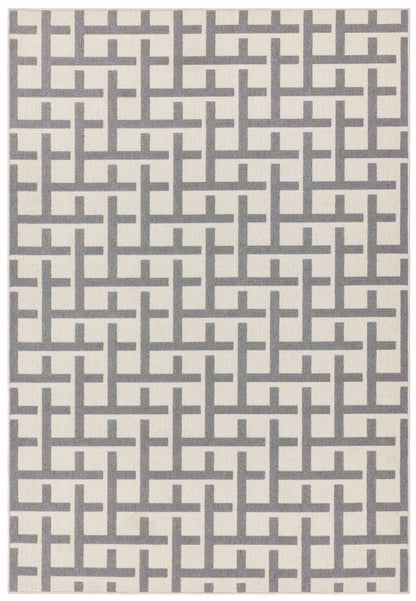 Vloerkleed Easy Living Antibes White Grey Grid