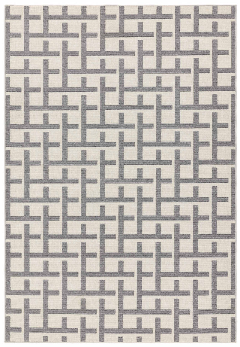 Vloerkleed Easy Living Antibes White Grey Grid