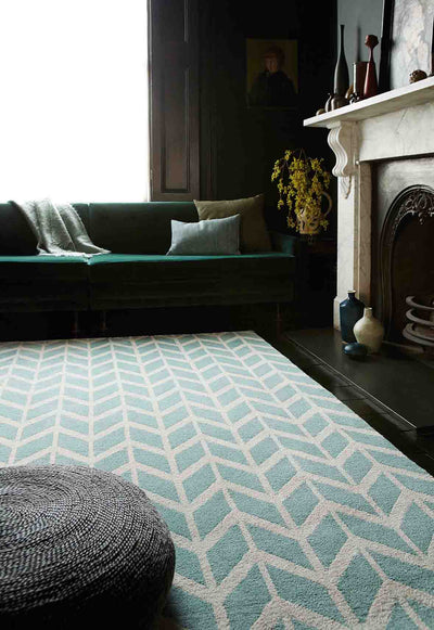Laagpolig vloerkleed Easy Living Arlo AR05 Chevron Blue