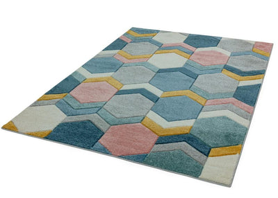 Laagpolig vloerkleed Easy Living Sketch Hexagon Multi