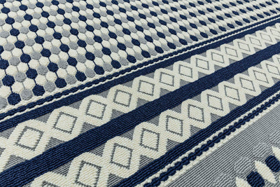 Vloerkleed Rugestiq Antibes Blue White Geometric