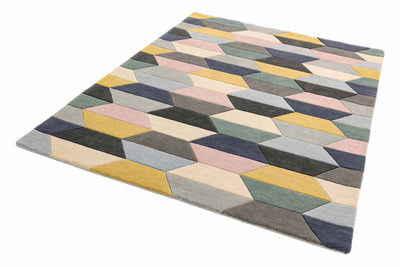 Laagpolig vloerkleed Easy Living Funk Honeycomb Pastel