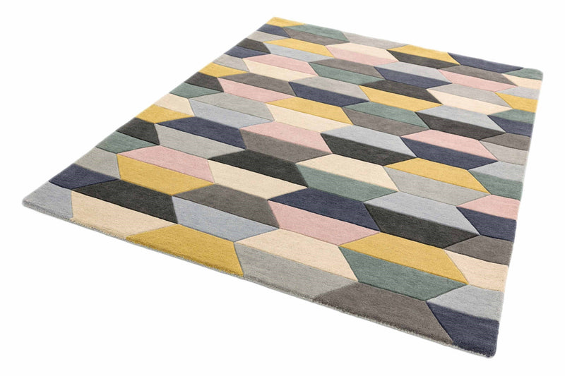 Laagpolig vloerkleed Easy Living Funk Honeycomb Pastel
