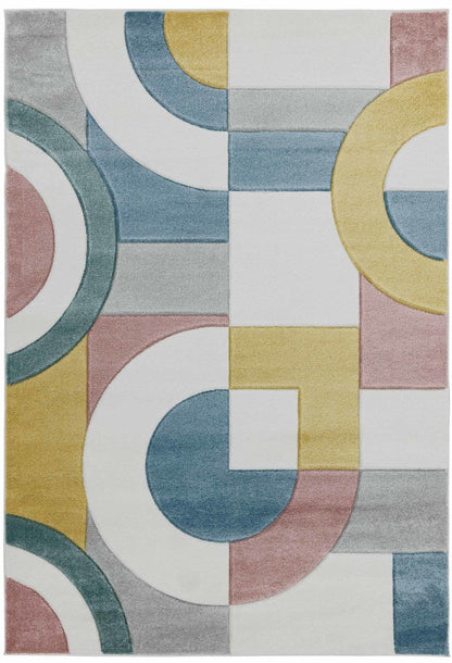 Laagpolig vloerkleed Easy Living Sketch Retro Multi