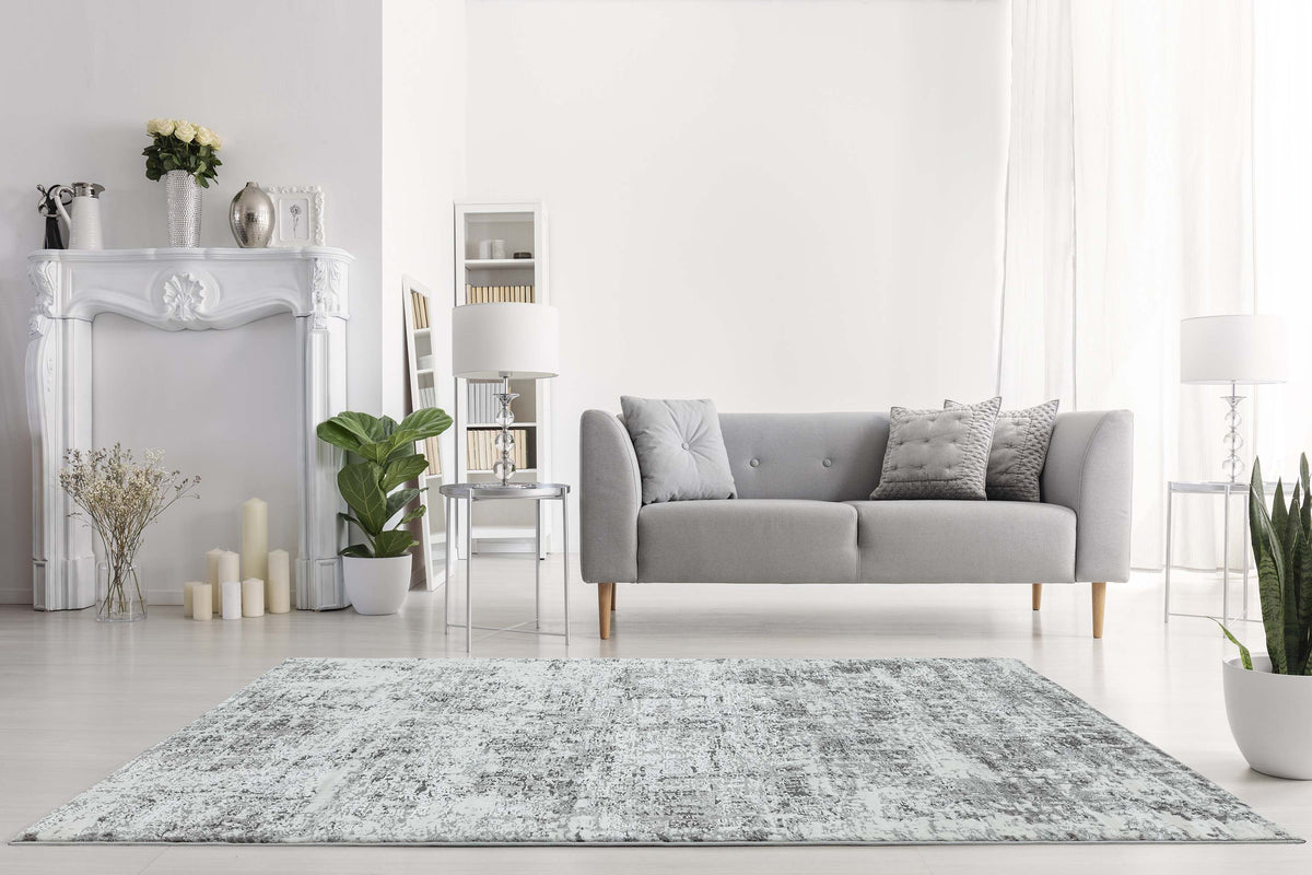 Laagpolig vloerkleed Easy Living Orion or05 Abstract Silver