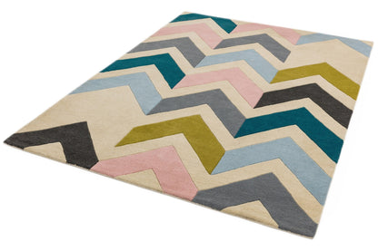 Laagpolig vloerkleed Easy Living Reef Chevron Multi