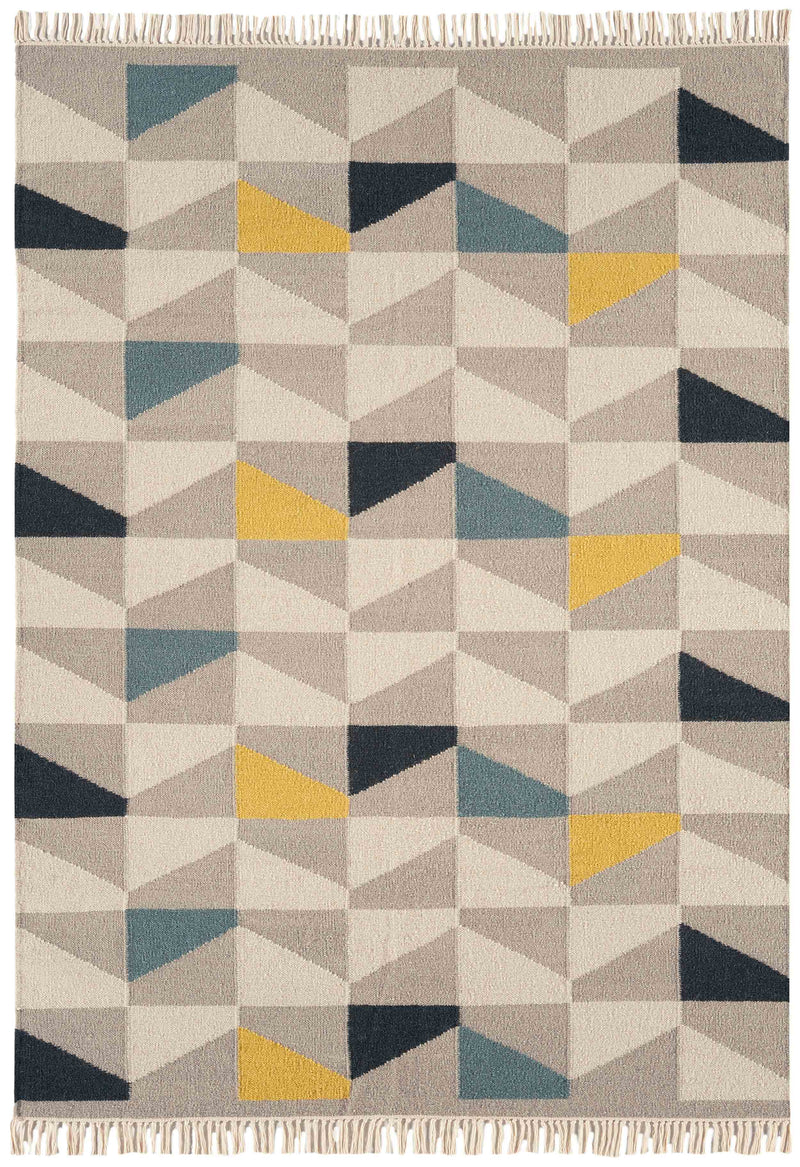 Laagpolig vloerkleed Easy Living Hackney Geo Mustard