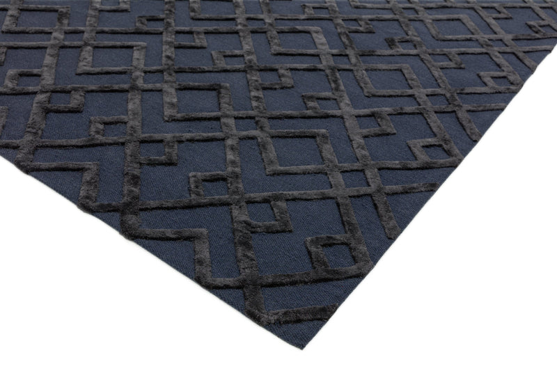 Laagpolig vloerkleed Easy Living Dixon Black Trellis