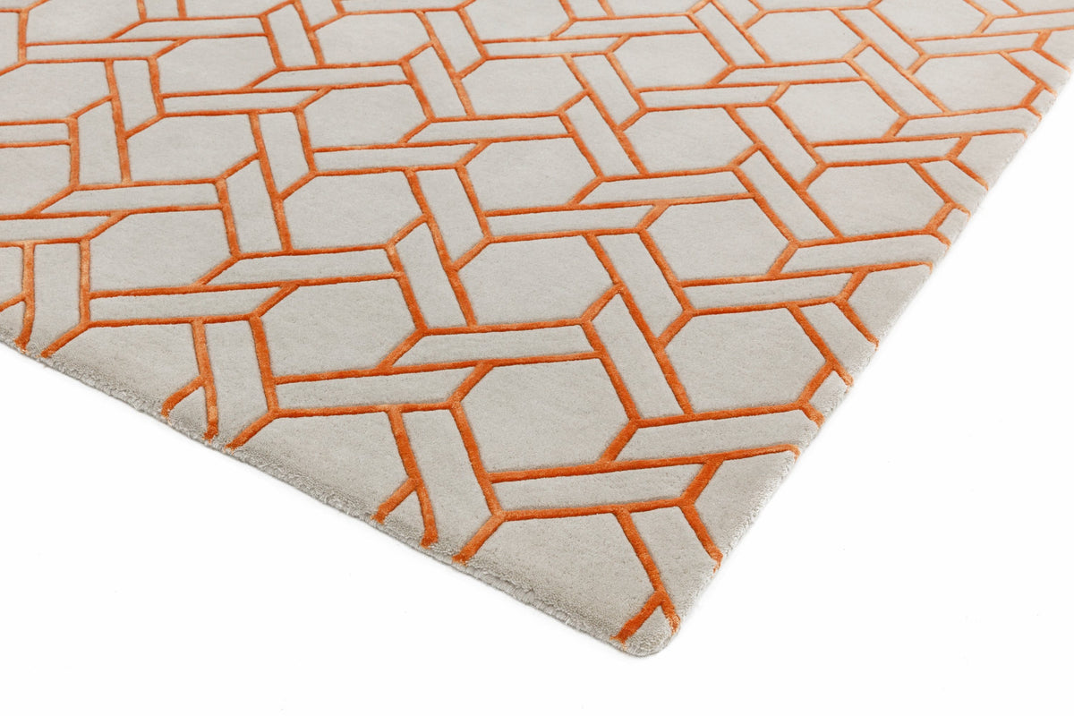 Laagpolig vloerkleed Easy Living Nexus Rug Fine Lines Silver Orange