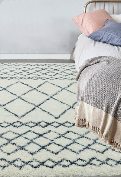 Hoogpolig vloerkleed Rugestiq Alto Rug al02 Cream Grey