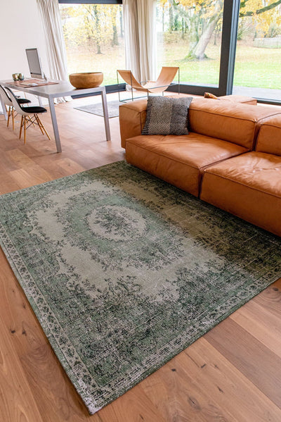 Laagpolig vloerkleed Louis de Poortere 9142 Palazzo Este Green