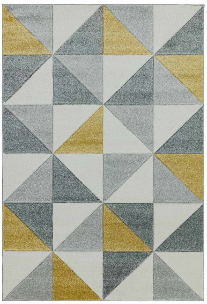 Laagpolig vloerkleed Easy Living Sketch Cubic Ochre