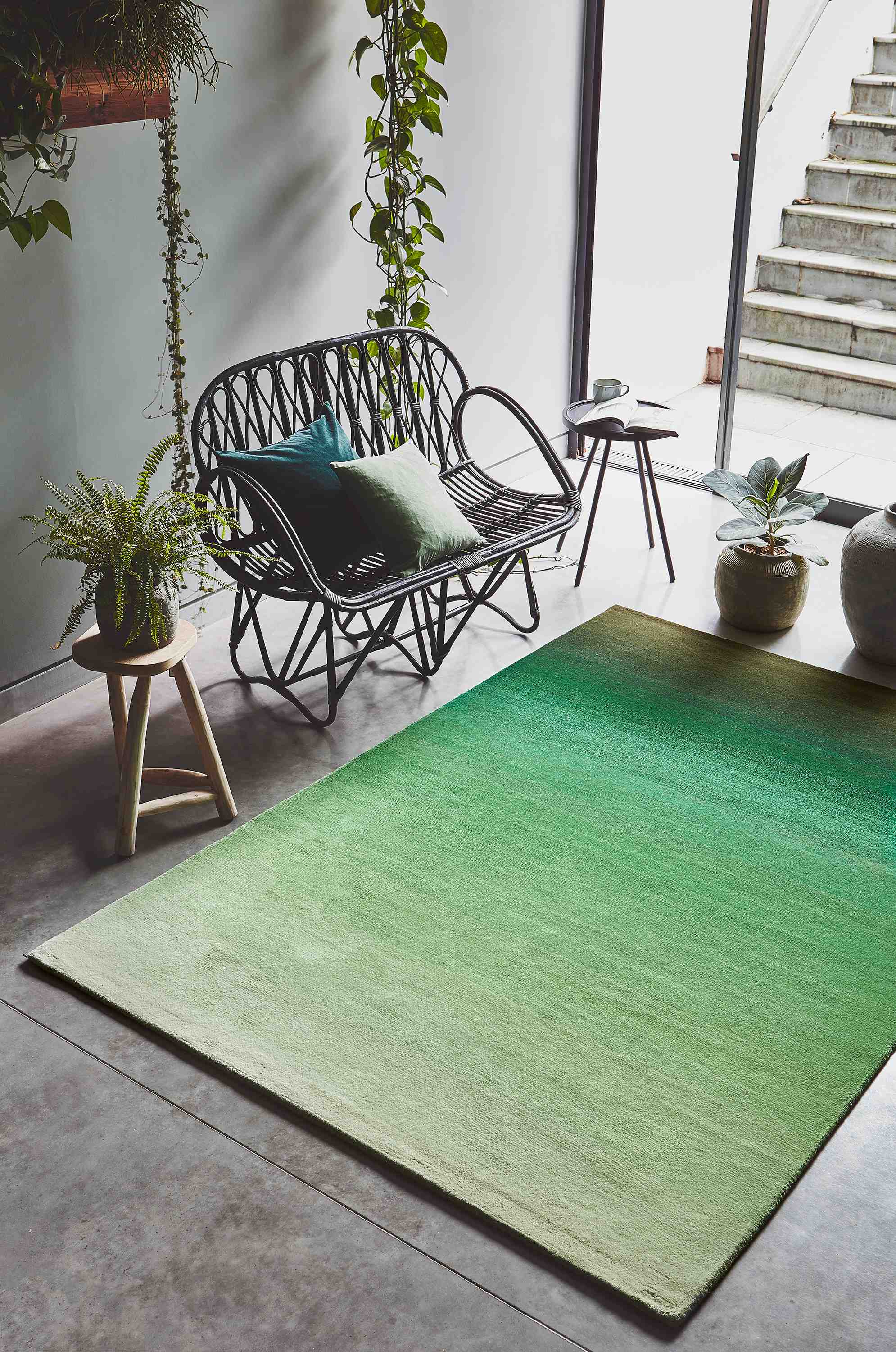 Laagpolig vloerkleed Easy Living Ombre Runner Green