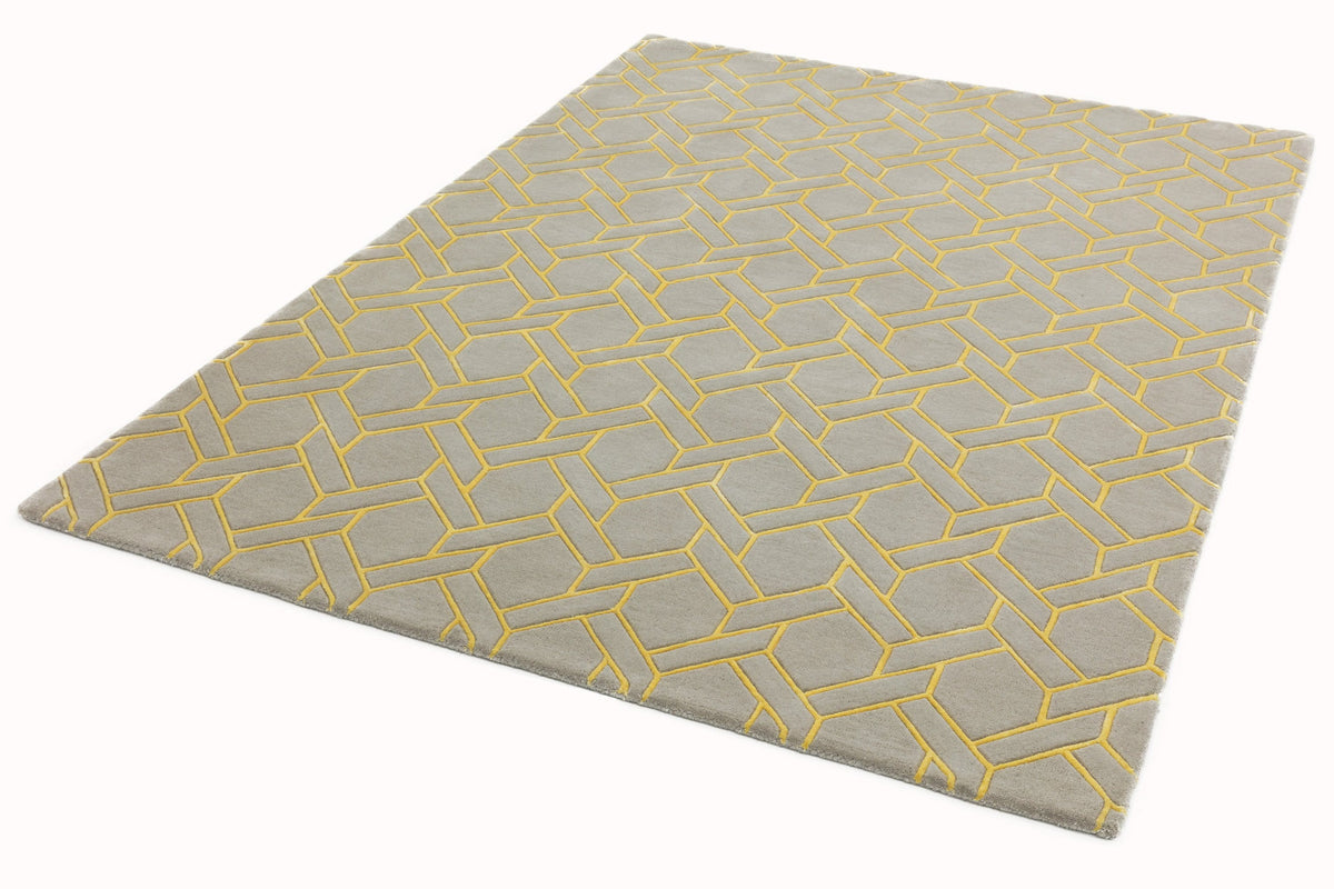 Laagpolig vloerkleed Easy Living Nexus Rug Fine Lines Silver Yellow