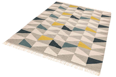 Laagpolig vloerkleed Easy Living Hackney Geo Mustard