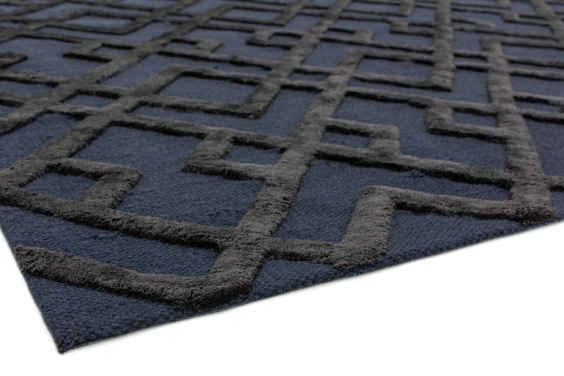 Laagpolig vloerkleed Easy Living Dixon Black Trellis