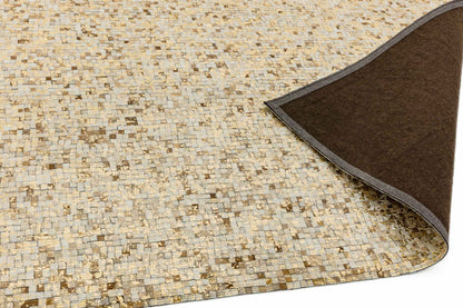 Laagpolig vloerkleed Easy Living Elona Mosaic Cowhide Gold