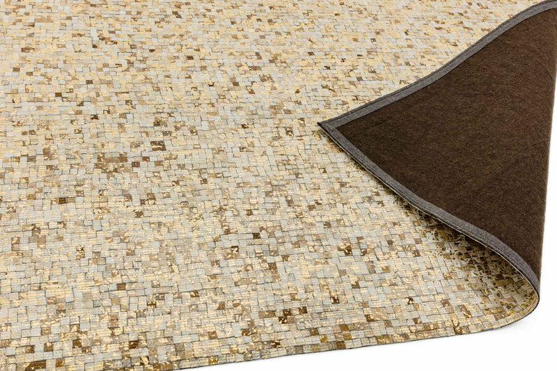 Laagpolig vloerkleed Easy Living Elona Mosaic Cowhide Gold