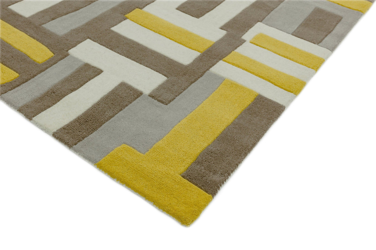 Laagpolig vloerkleed Easy Living Matrix Code Yellow