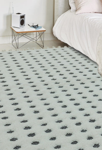 Hoogpolig vloerkleed Easy Living Ariana ar05 Dotty Grey