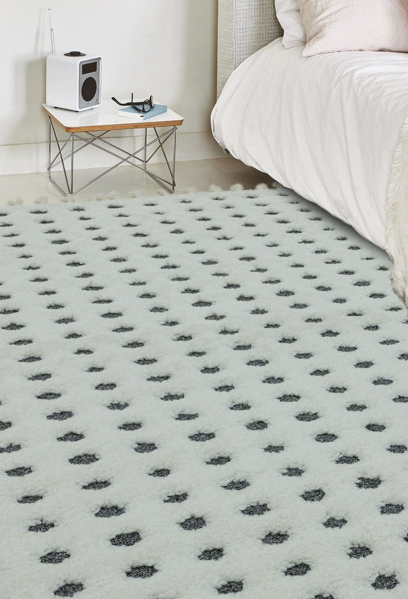 Hoogpolig vloerkleed Easy Living Ariana ar05 Dotty Grey