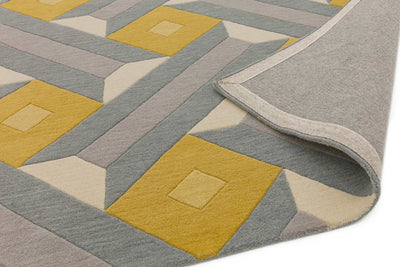 Laagpolig vloerkleed Easy Living Reef Motif Ochre Grey