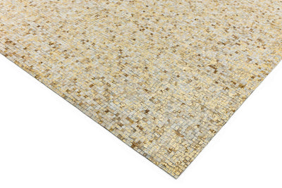 Laagpolig vloerkleed Easy Living Elona Mosaic Cowhide Gold