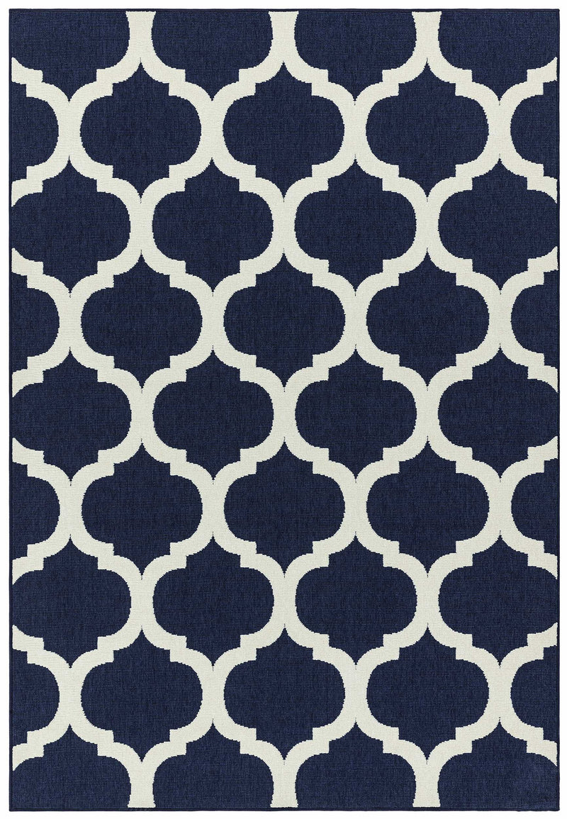 Vloerkleed Easy Living Antibes Blue Trellis
