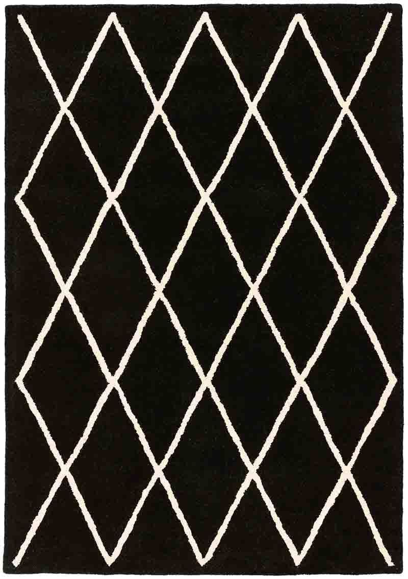 Laagpolig vloerkleed Easy Living Albany Diamond Black