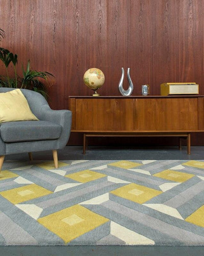 Laagpolig vloerkleed Easy Living Reef Motif Ochre Grey