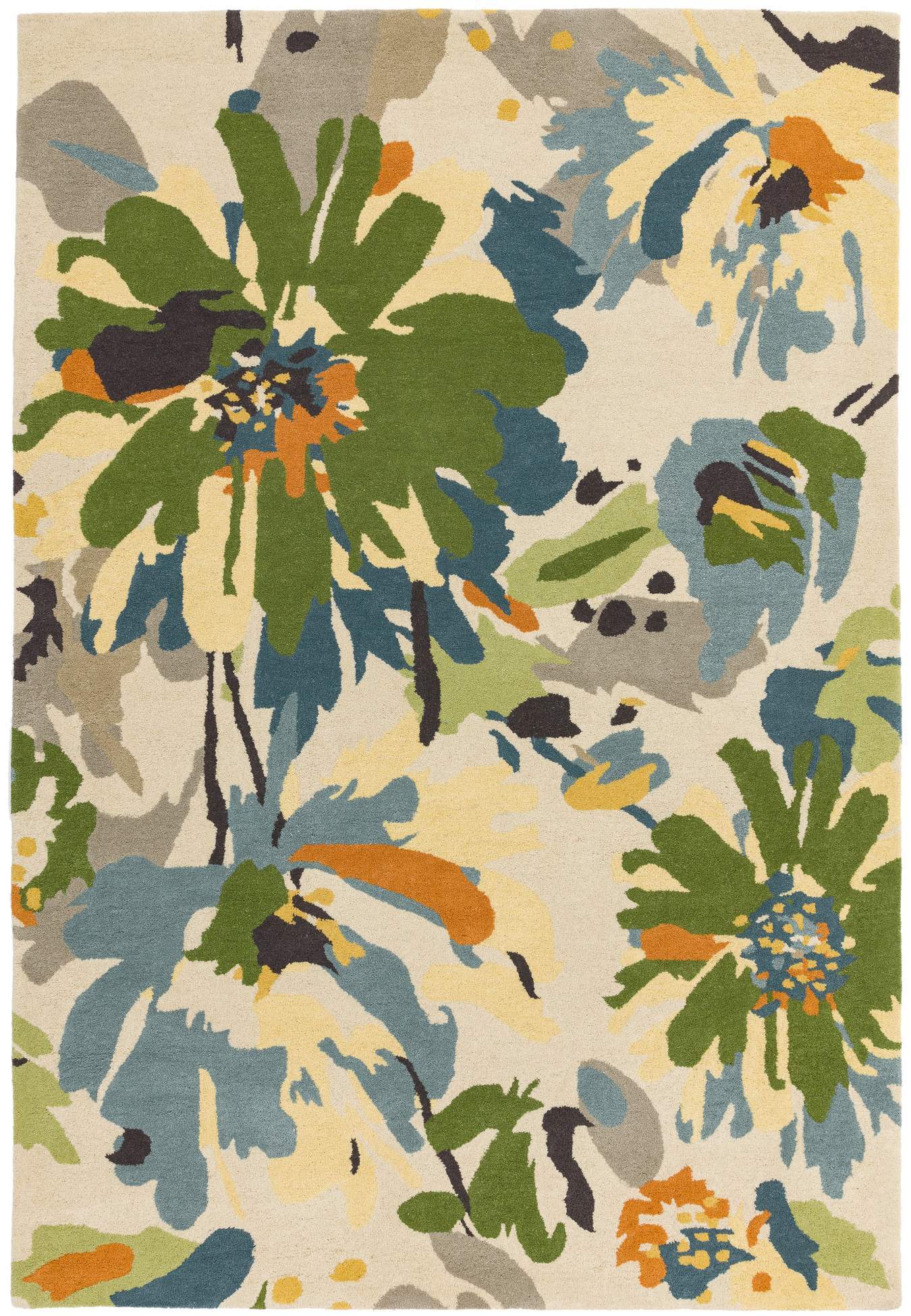 Laagpolig vloerkleed Easy Living Reef Floral Green Multi