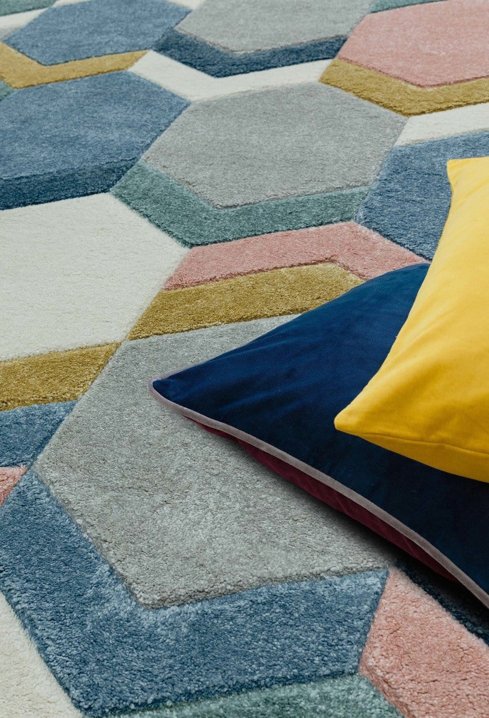 Laagpolig vloerkleed Easy Living Sketch Hexagon Multi