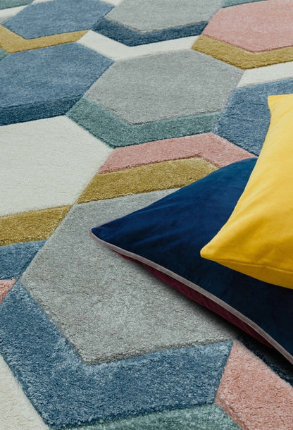 Laagpolig vloerkleed Easy Living Sketch Hexagon Multi