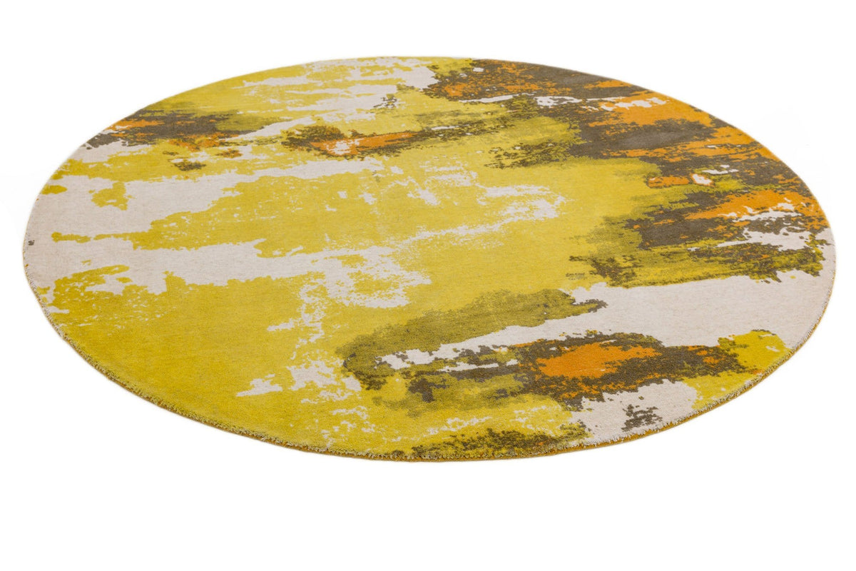 Laagpolig vloerkleed Easy Living Saturn Rug Yellow Circle